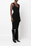 textured ribbed knit midi dress