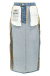 inside-out cotton denim skirt