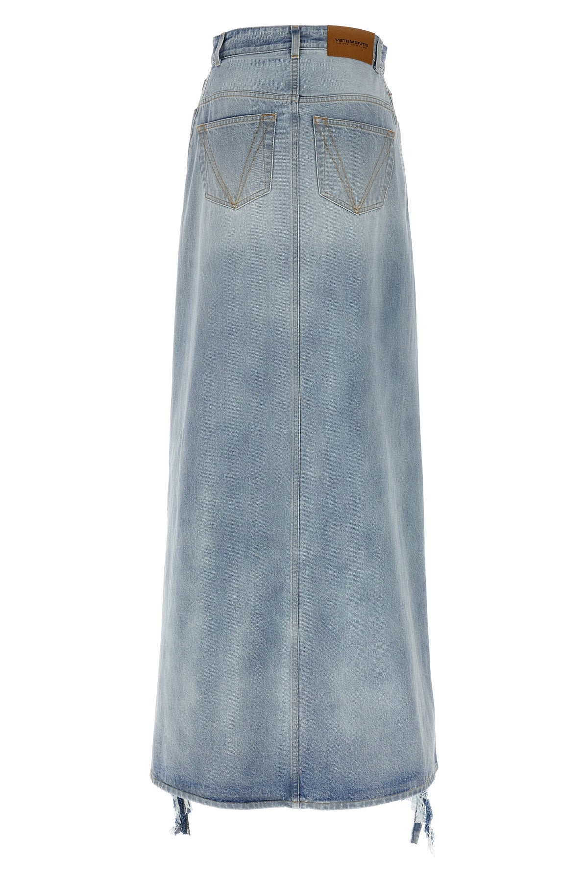 destroyed denim maxi skirt cotton denim skirt