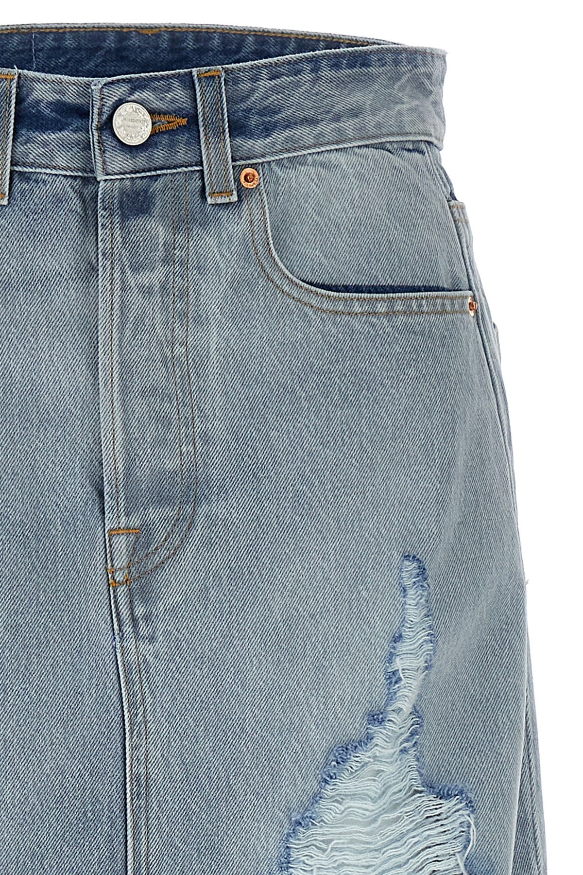 destroyed denim maxi skirt cotton denim skirt