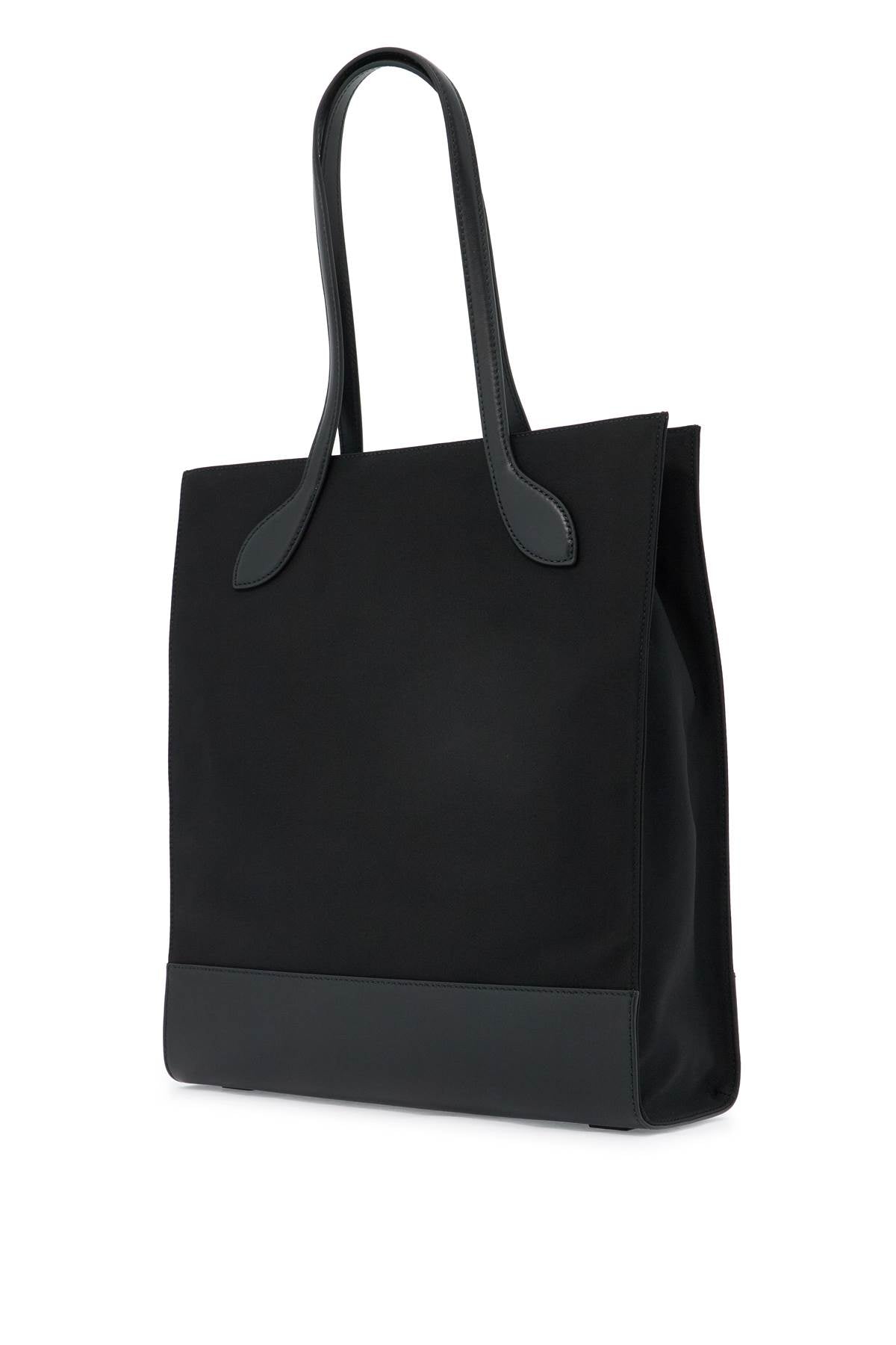 n/s nylon and leather tote bag