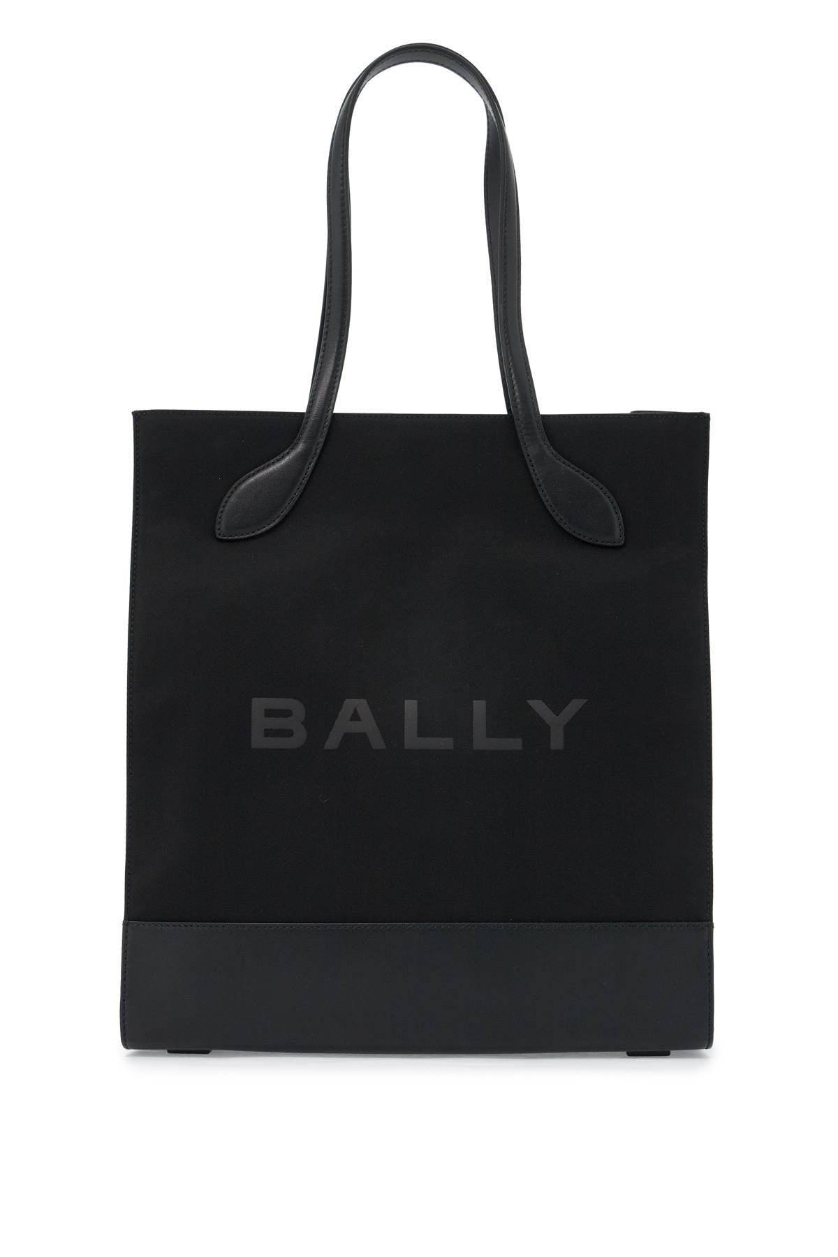 n/s nylon and leather tote bag