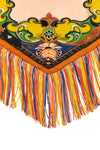 floral jacquard scarf in pure silk