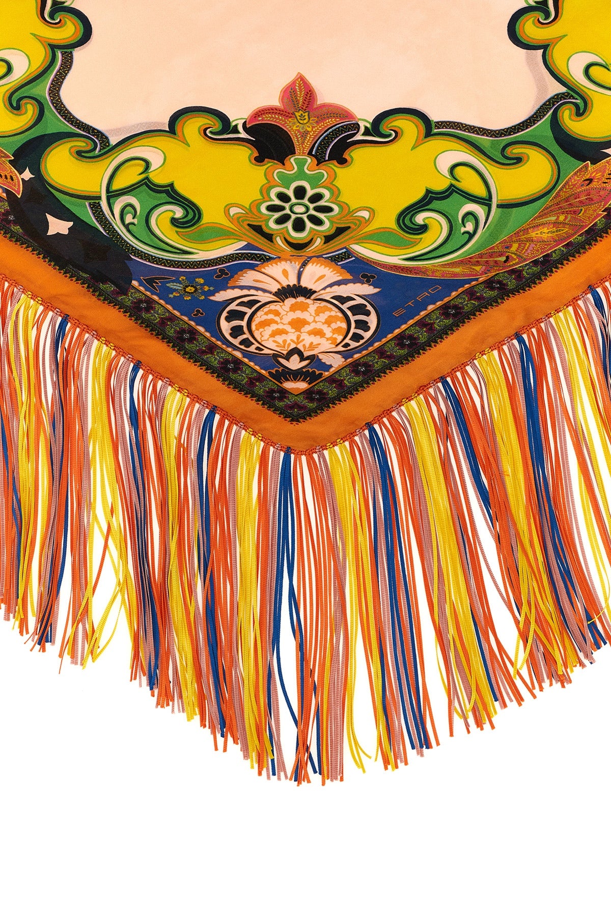 floral jacquard scarf in pure silk
