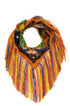 floral jacquard scarf in pure silk