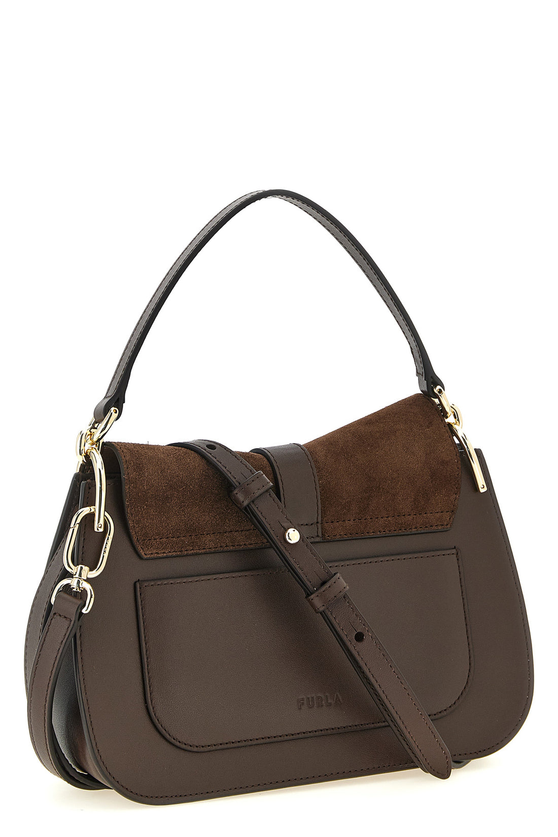 FURLA OS the furla flow m handbag has a structured shape defined by a sophisticated play