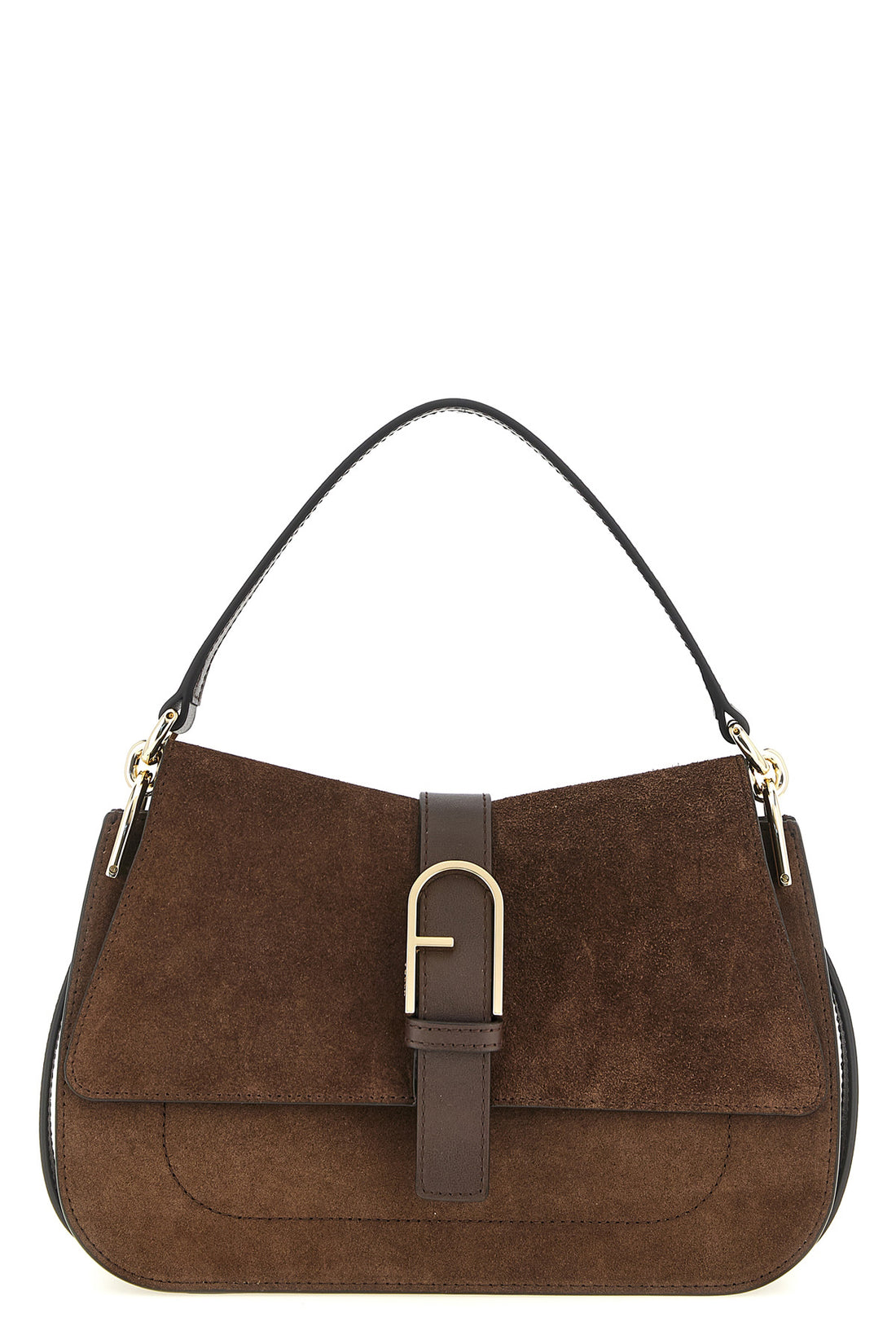 FURLA OS the furla flow m handbag has a structured shape defined by a sophisticated play