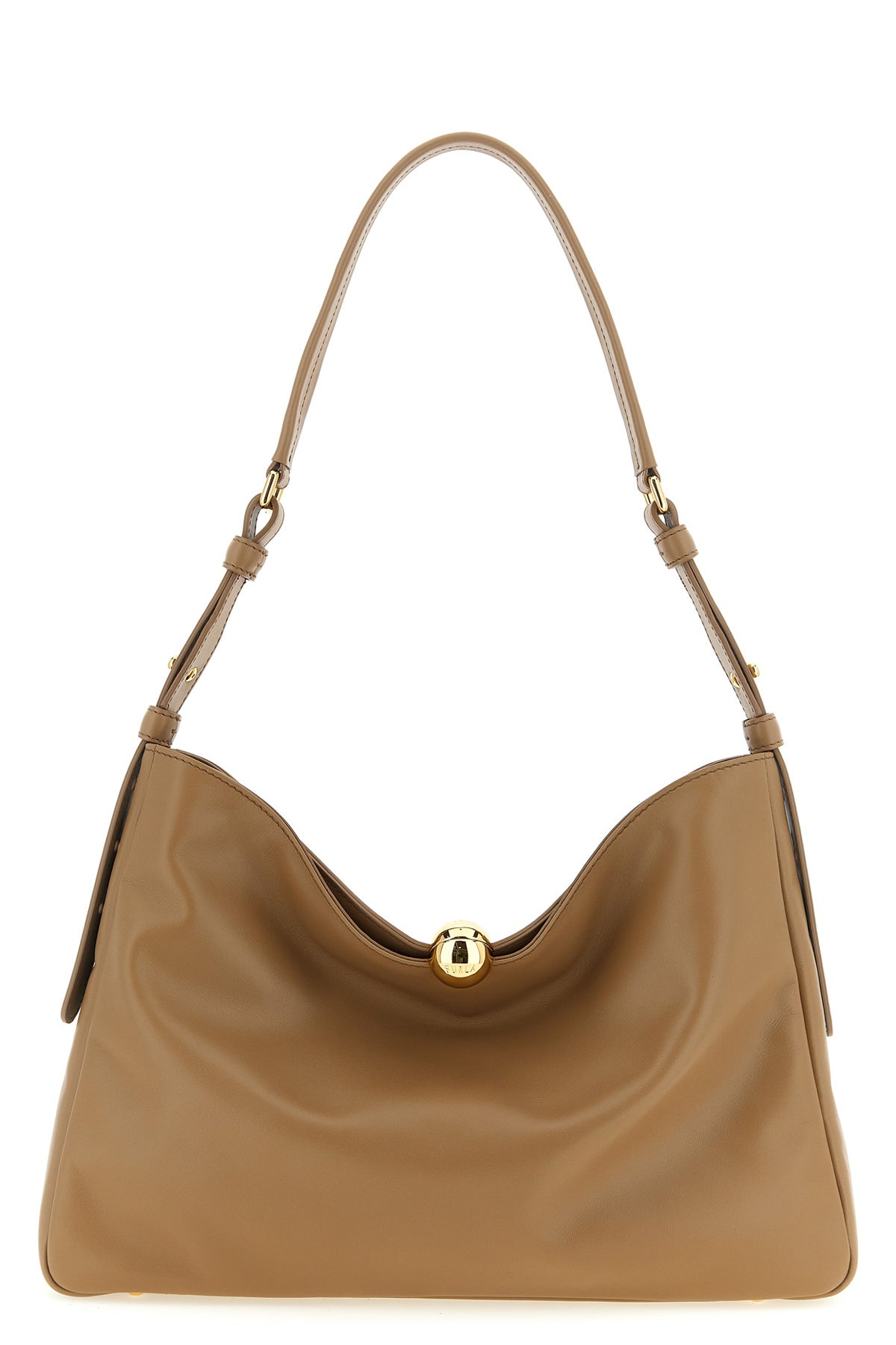 large furla sfera soft shoulder bag in padded smooth nappa leather