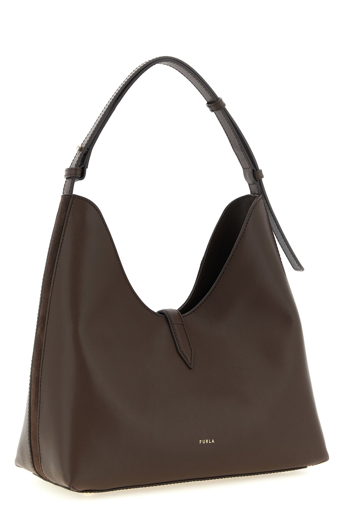 the furla goccia m hobo shoulder bag defines a curved and structured silhouett