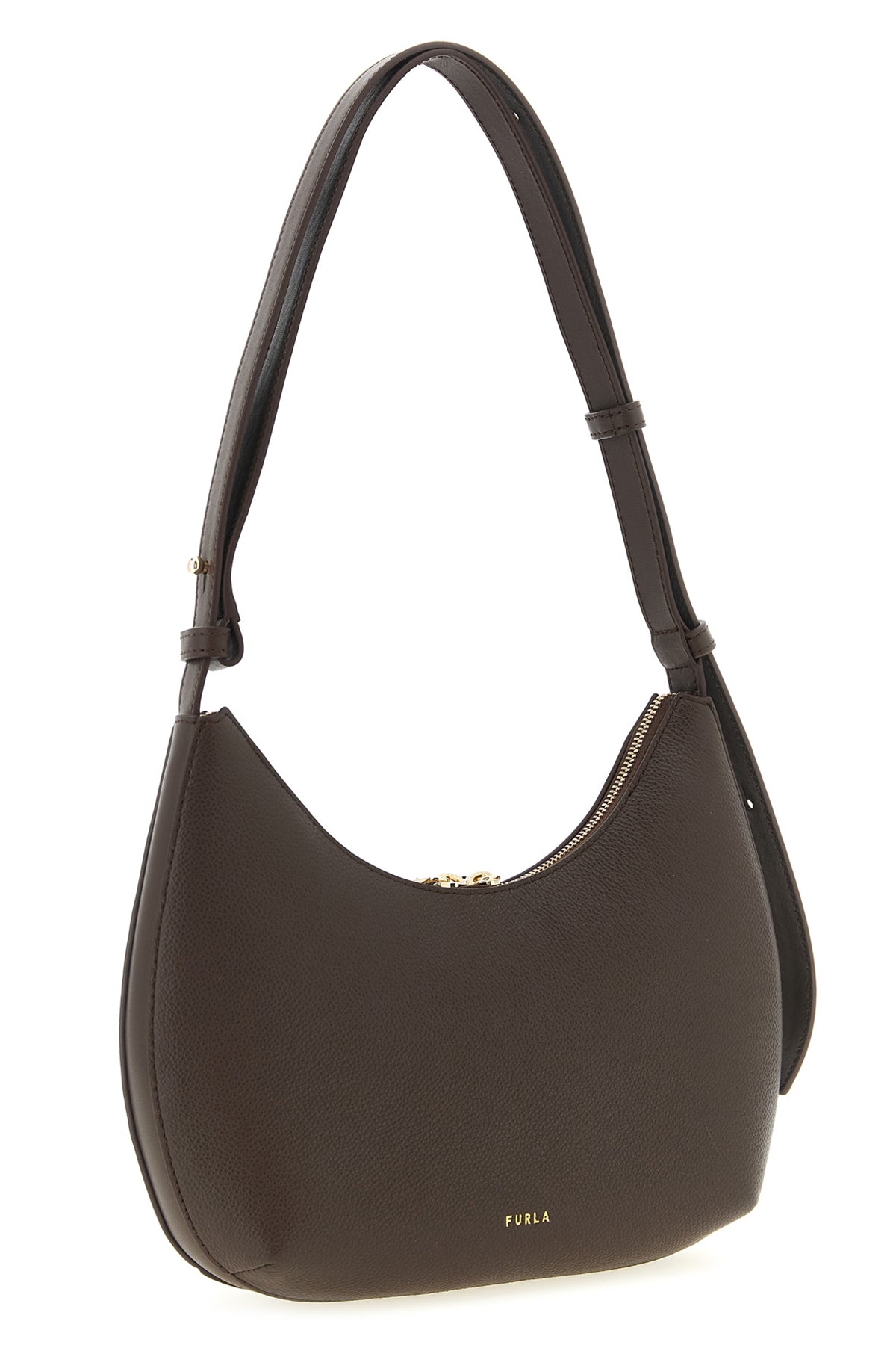 small furla goccia shoulder bag in hammered and smooth leather