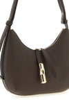 small furla goccia shoulder bag in hammered and smooth leather
