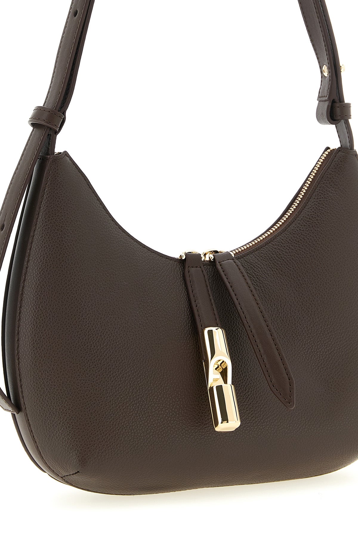 small furla goccia shoulder bag in hammered and smooth leather