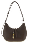 small furla goccia shoulder bag in hammered and smooth leather