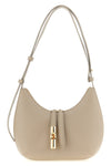 small furla goccia shoulder bag in hammered and smooth leather