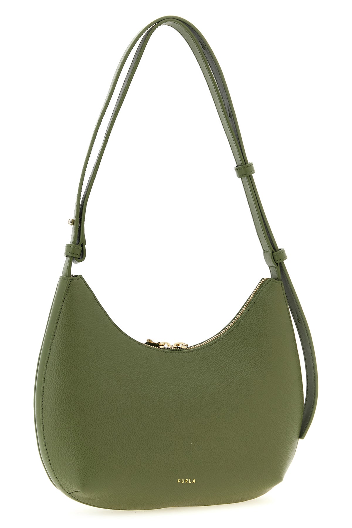 small furla goccia shoulder bag in hammered and smooth leather
