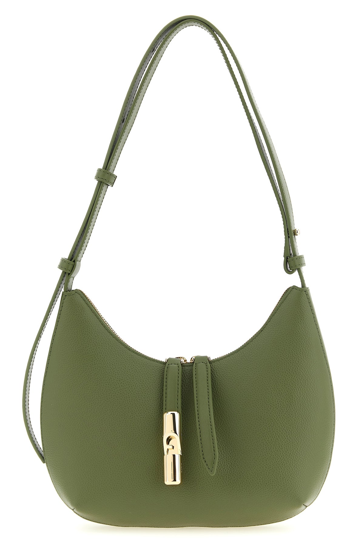 small furla goccia shoulder bag in hammered and smooth leather