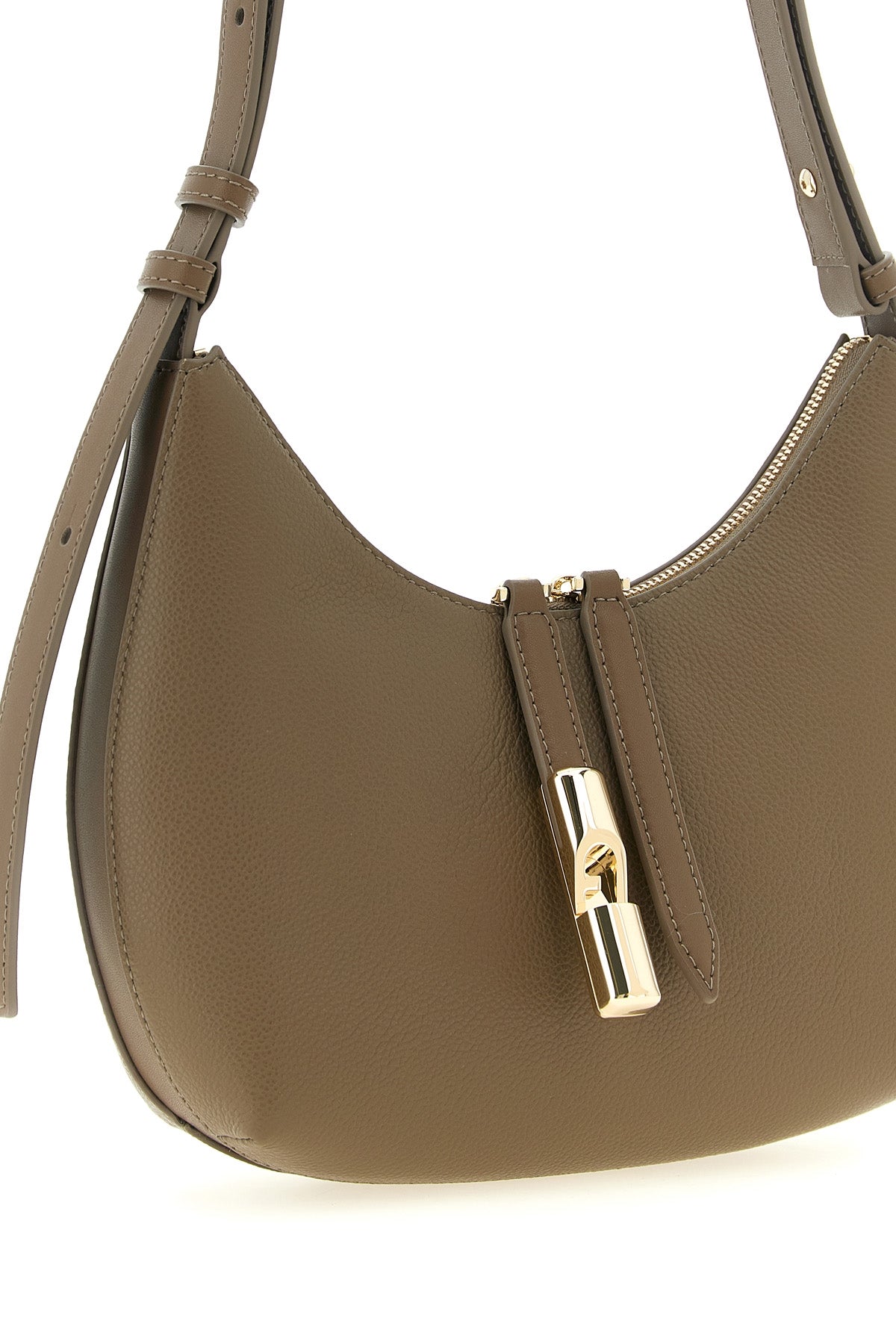 the furla goccia s shoulder bag defines a crescent silhouette