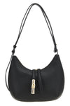 small furla goccia shoulder bag in hammered and smooth leather