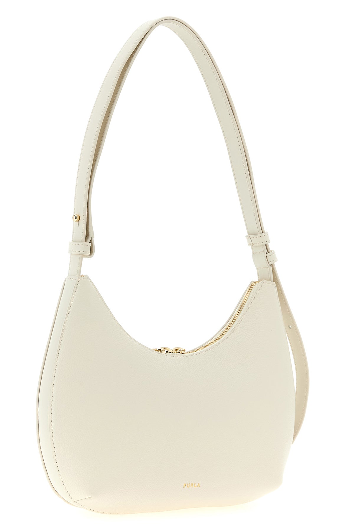 small furla goccia shoulder bag in hammered and smooth leather