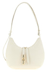 small furla goccia shoulder bag in hammered and smooth leather