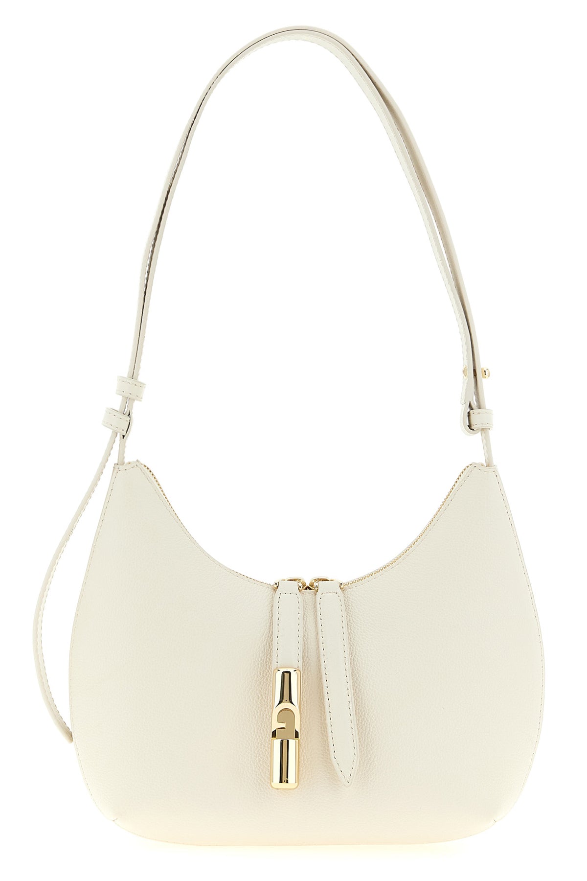 small furla goccia shoulder bag in hammered and smooth leather