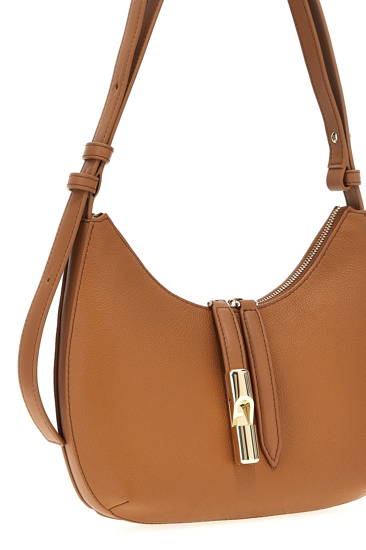 furla goccia s shoulder bag in hammered leather