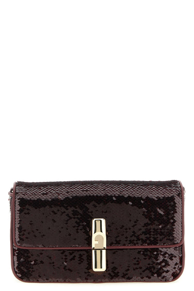 small furla iride crossbody bag in fabric covered