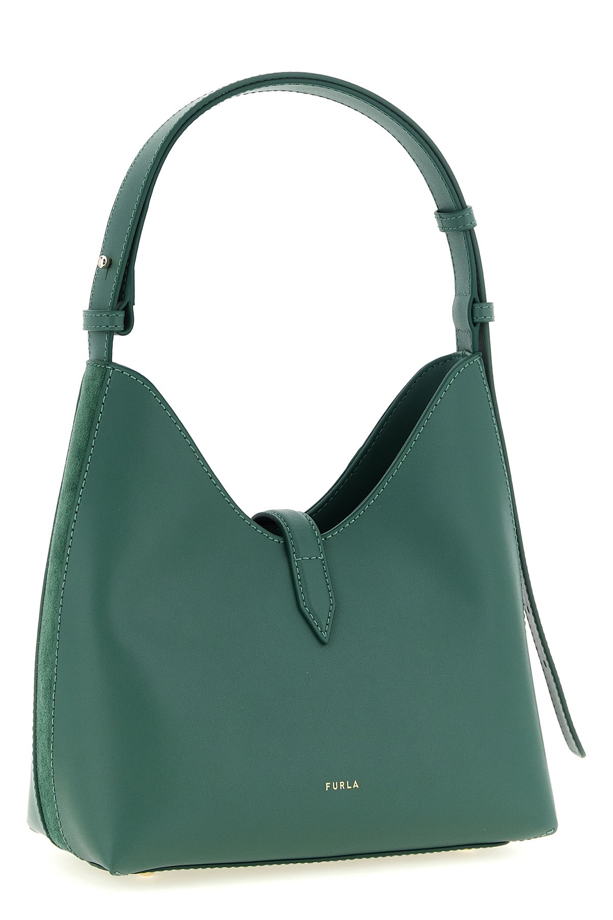 the furla goccia s hobo bag defines a curved and deconstructed shape through a