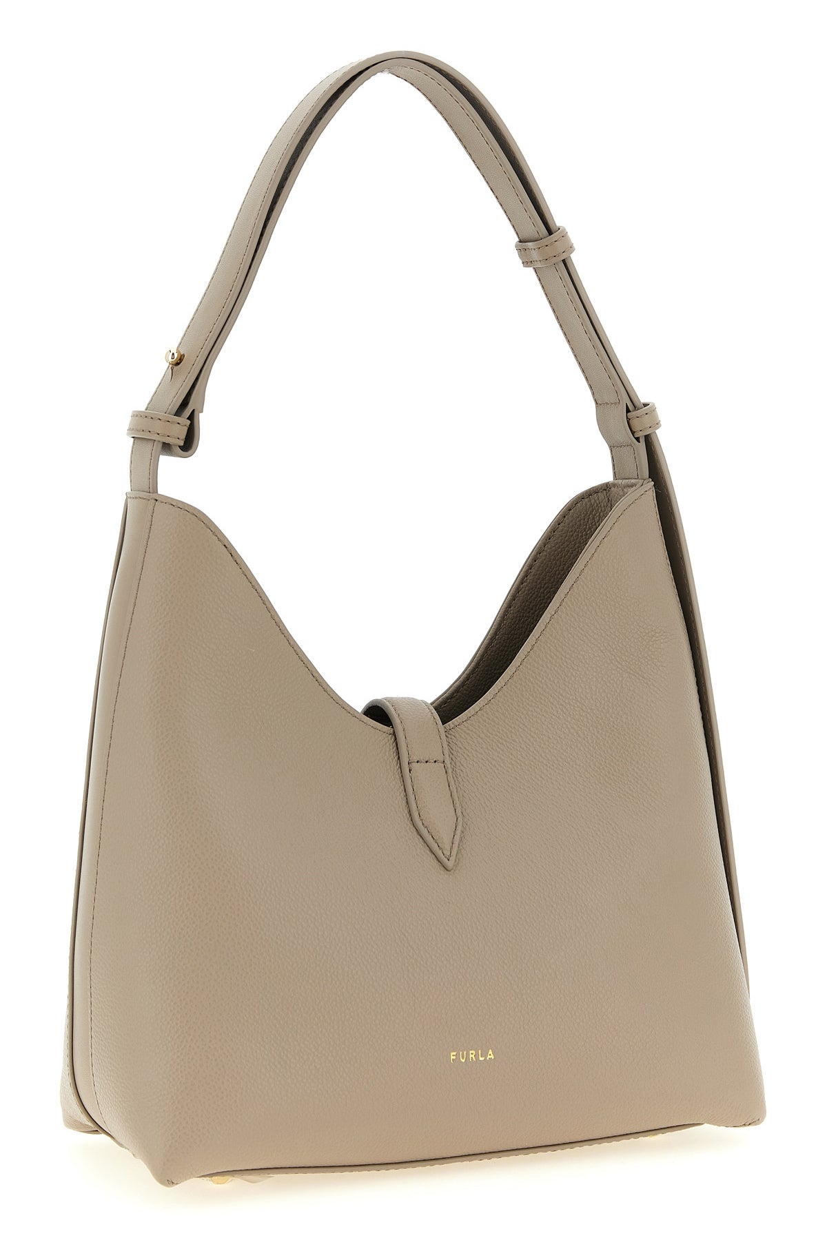 small furla goccia shoulder bag in smooth leather and printed midnight calfski