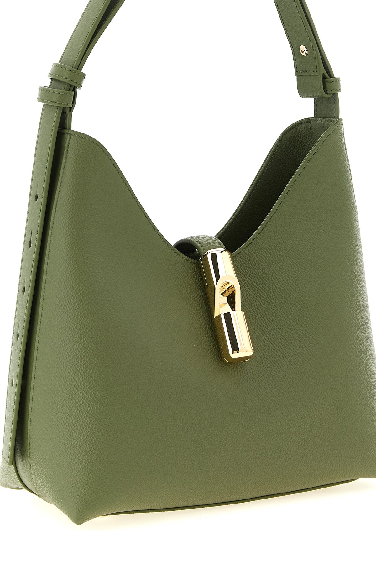 small furla goccia shoulder bag in smooth leather and printed midnight calfski
