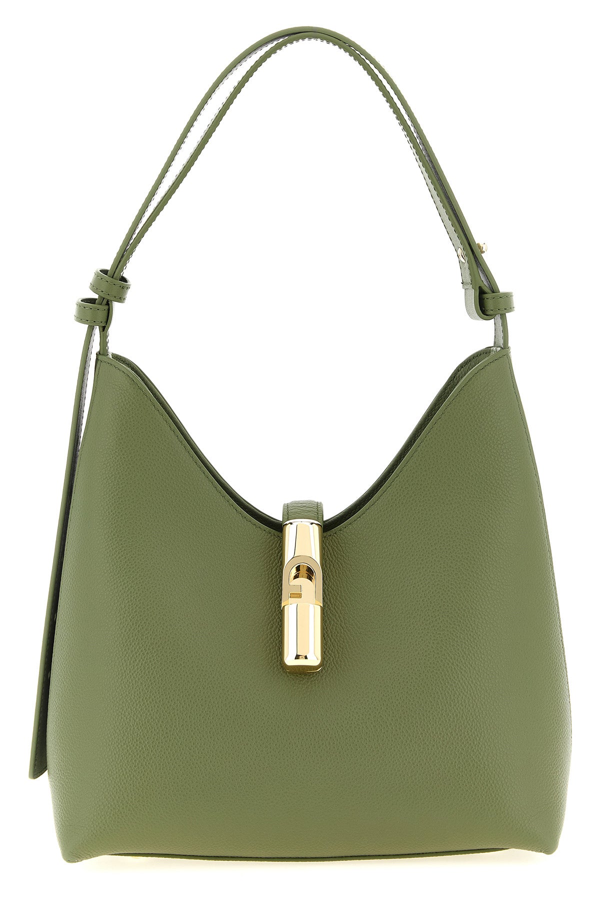 small furla goccia shoulder bag in smooth leather and printed midnight calfski