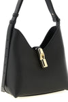 small furla goccia shoulder bag in smooth leather and printed midnight calfski