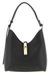 small furla goccia shoulder bag in smooth leather and printed midnight calfski