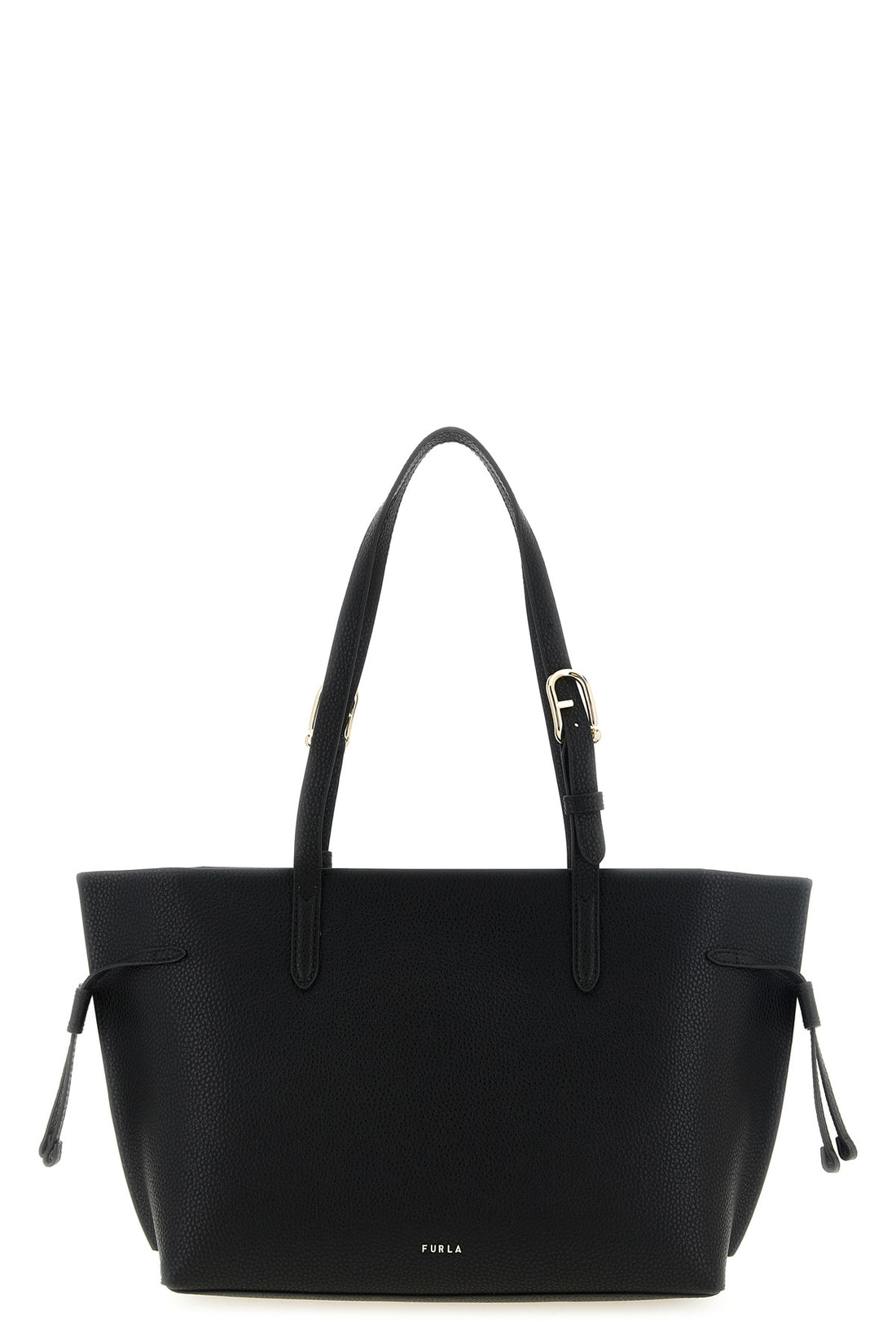 FURLA OS the furla ava m black hammered calf leather tote bag features a structured and