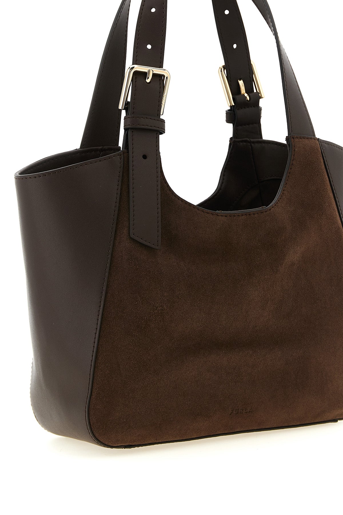 the furla dora s tote bag is made through a sophisticated combination of soft su