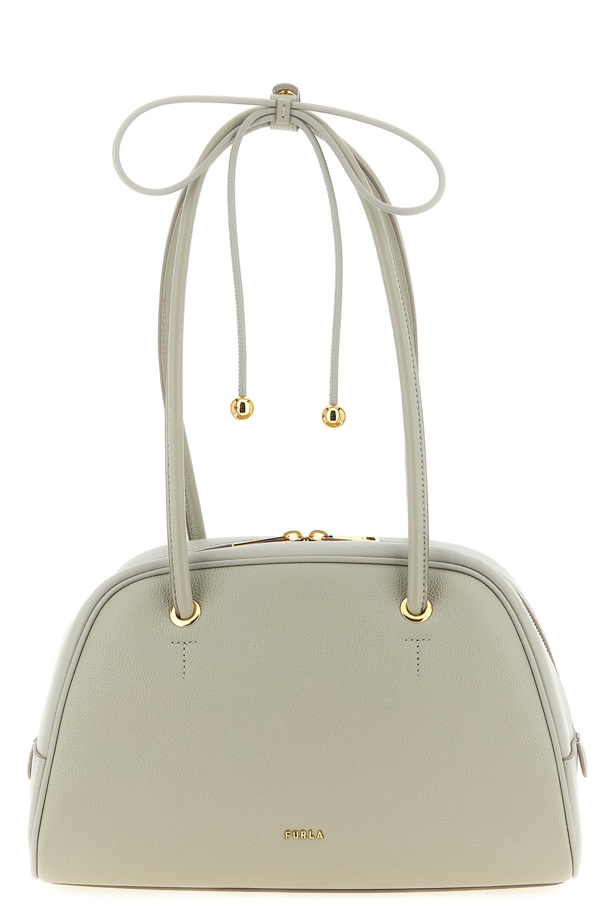 the furla poppy m handbag features a structured dome silhouette made of fine d