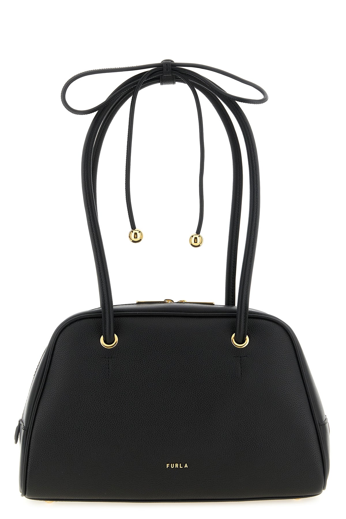 the furla poppy m handbag features a structured dome silhouette made of fine d