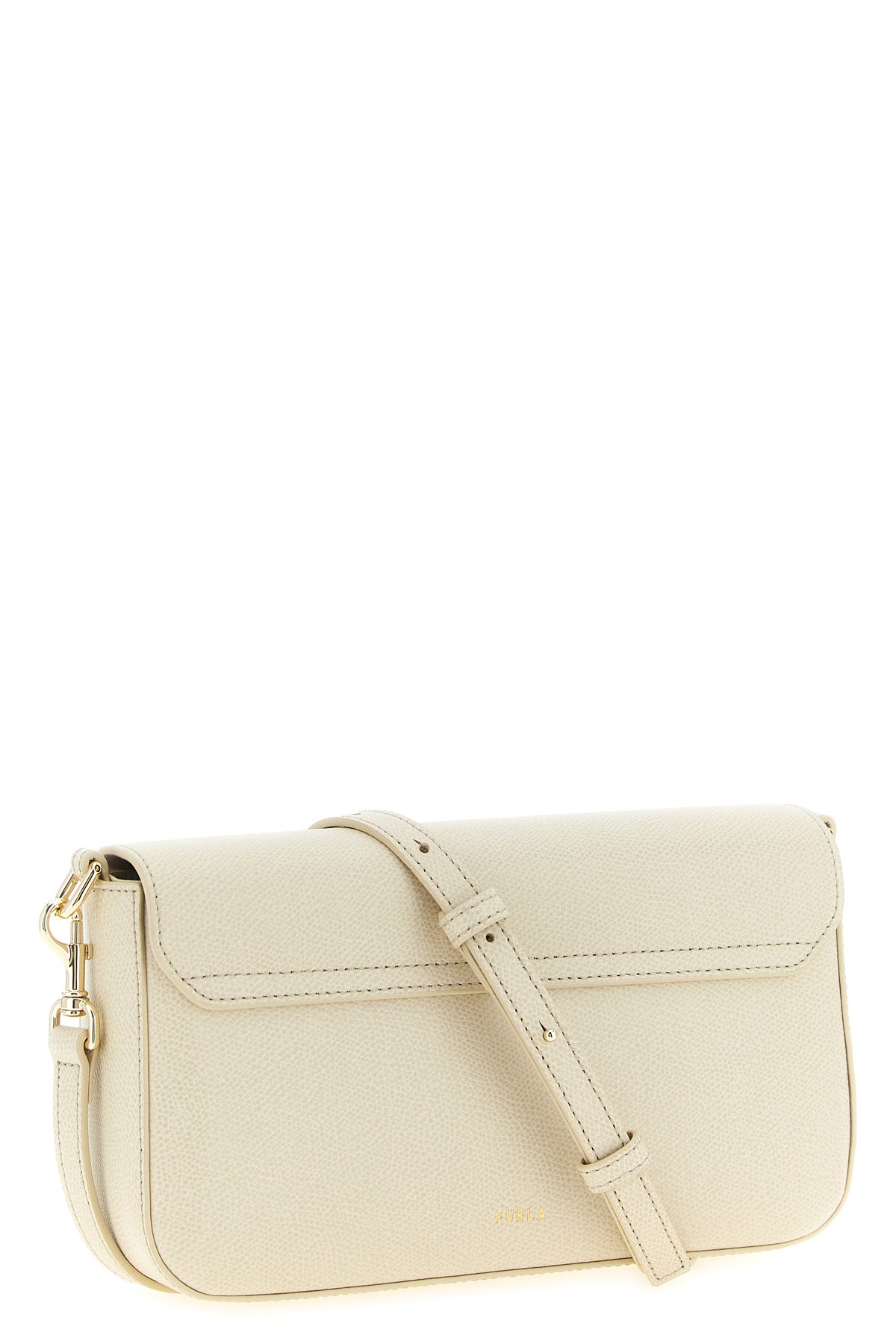 the furla iride s crossbody bag in textured calf leather embodies a structured