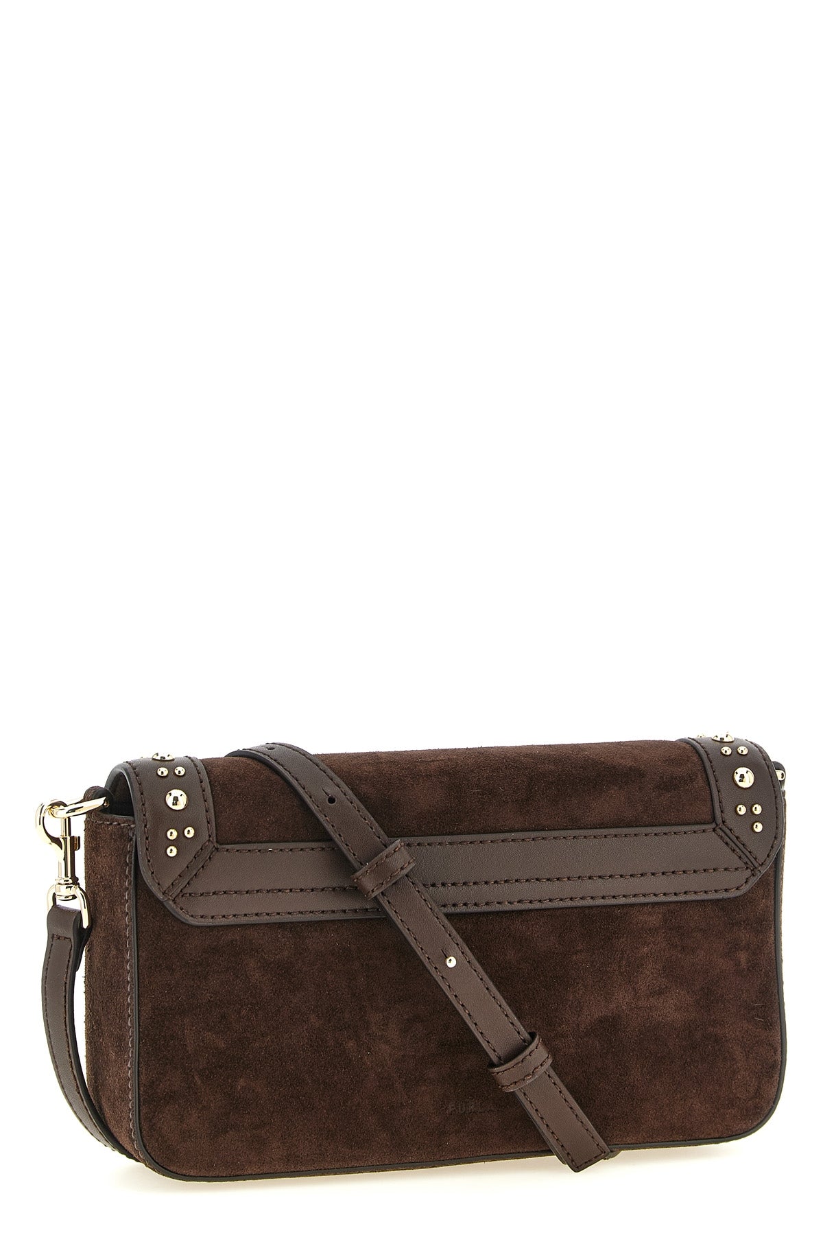 the furla iride s crossbody bag in fine dark brown suede sets new standards of