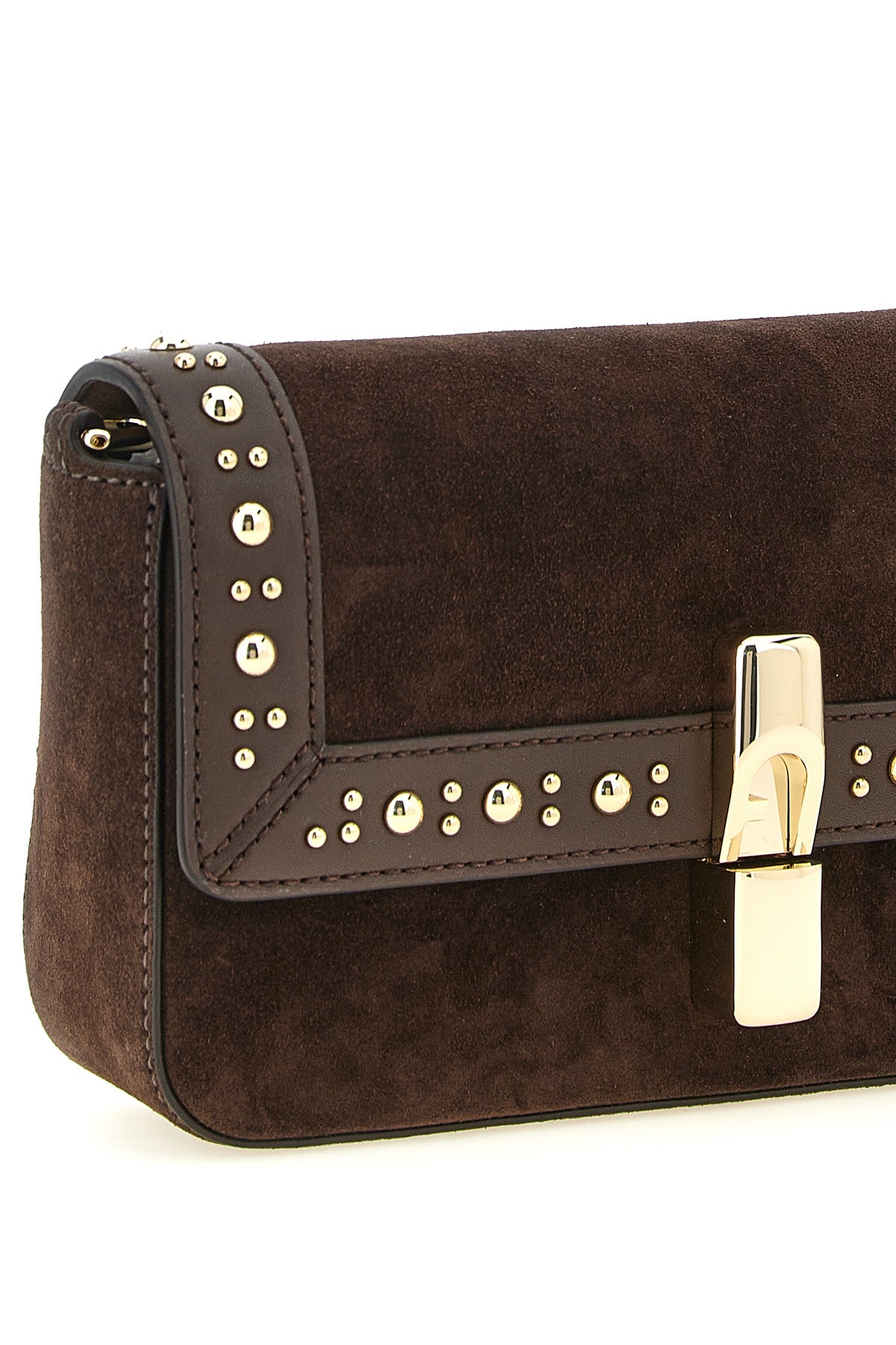 the furla iride s crossbody bag in fine dark brown suede sets new standards of