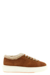 santoni cleanmount sneakers in fine cognac-colored suede stand out for a low-t