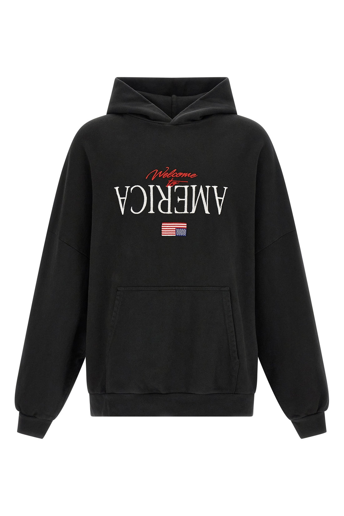 WILLY CHAVARRIA M welcome to america - hooligan hoodie in brushed cotton