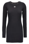 moon logo ribbed cotton dress