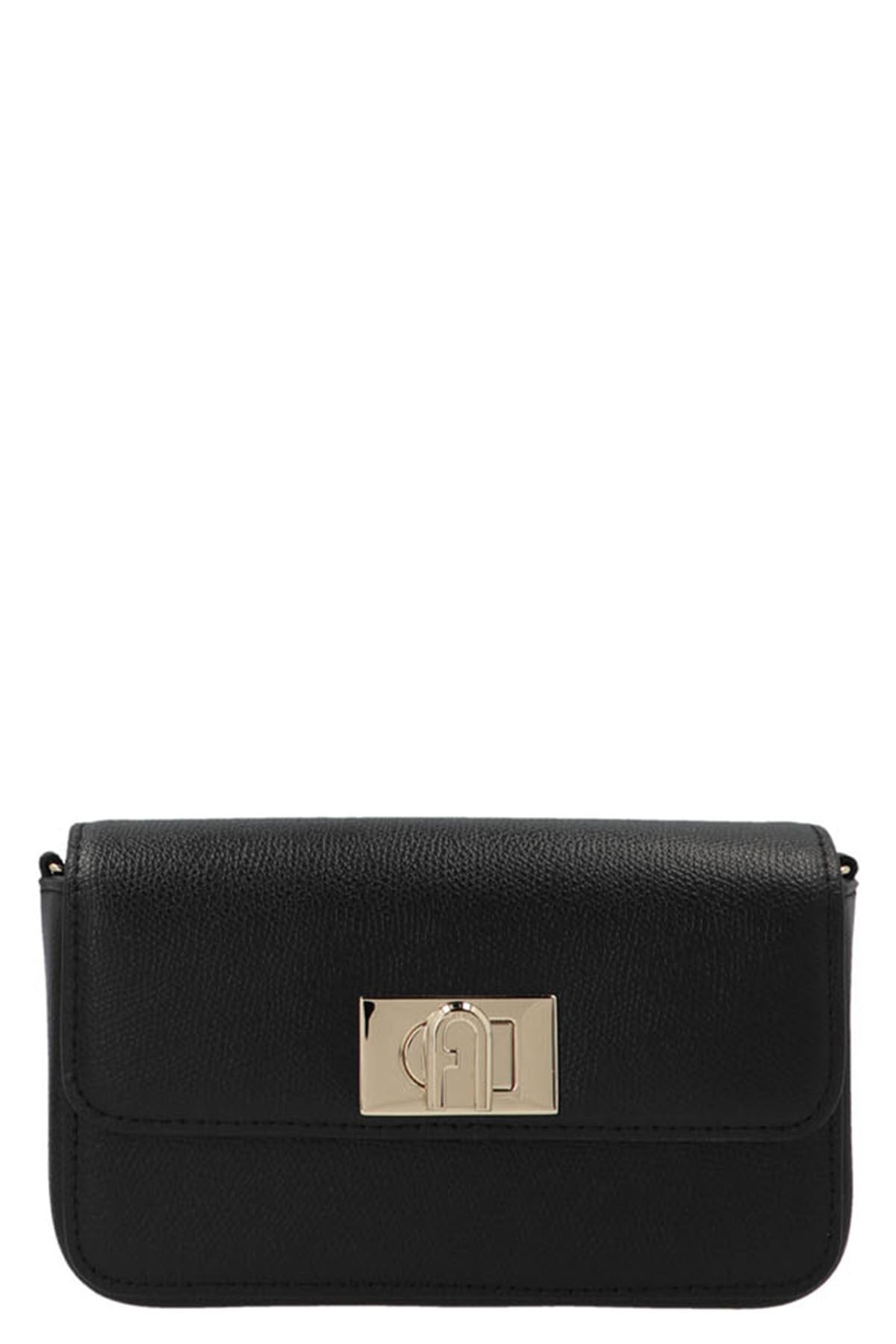 furla 1927 mini grained textured printed leather shoulder bag