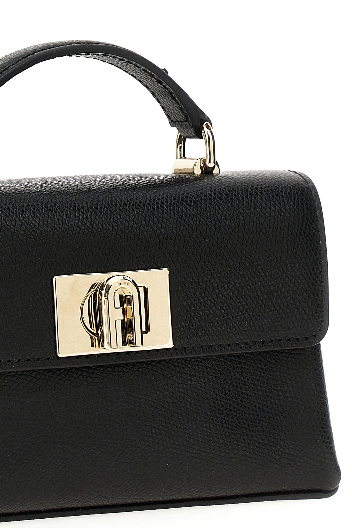 furla 1927 mini shoulder bag in fine grained textured printed leather