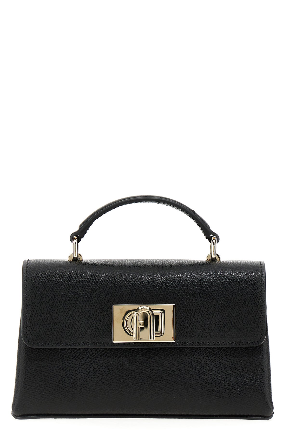 furla 1927 mini shoulder bag in fine grained textured printed leather