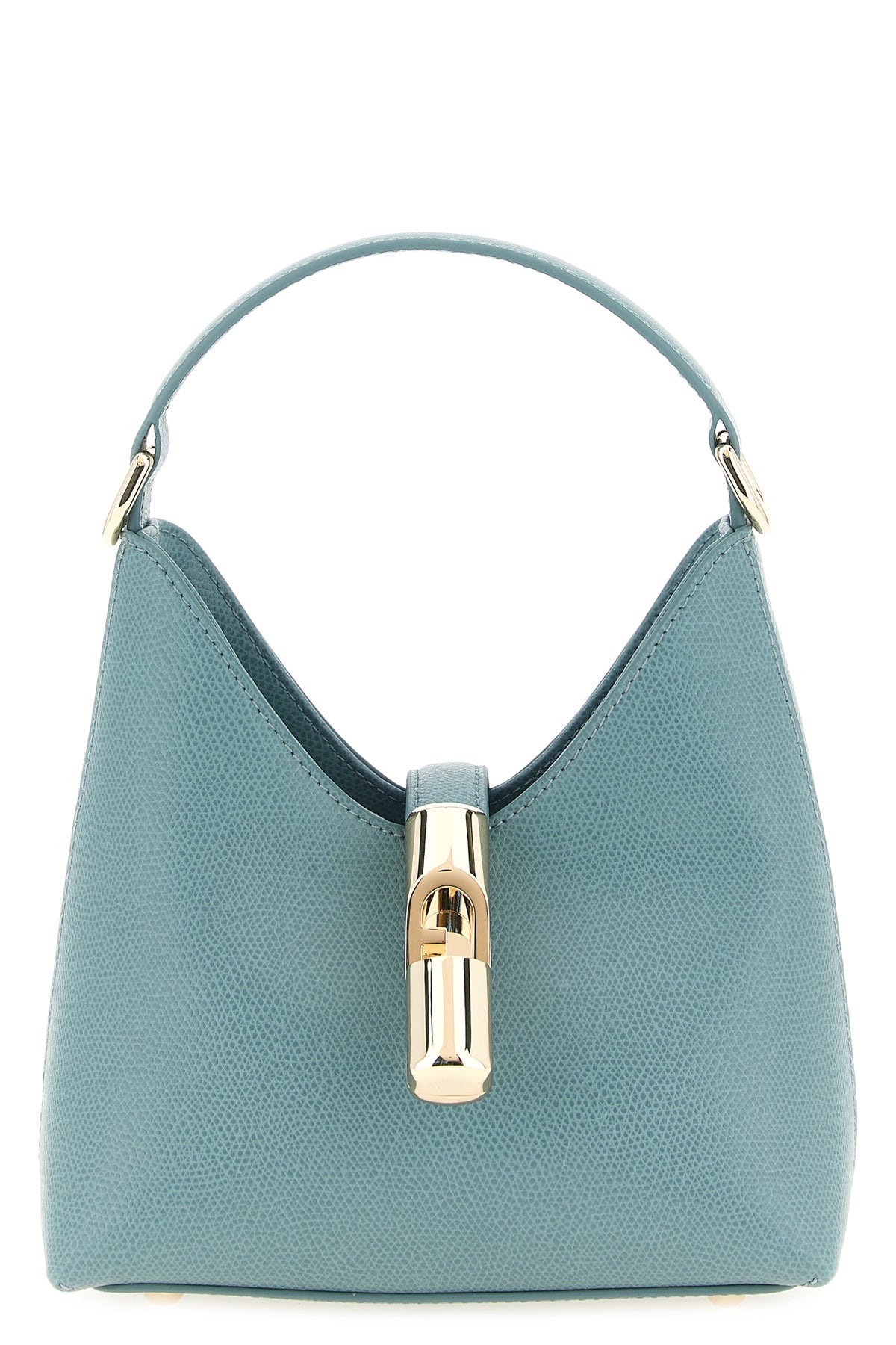 the furla iride mini handbag in fine ares calf leather stands out for its trap