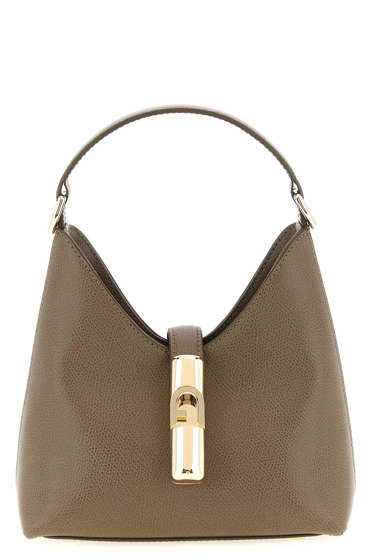 the furla iride mini hand hobo bag defines a soft trapezoidal silhouette