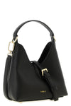 the furla iride mini handbag is made of textured black calf leather