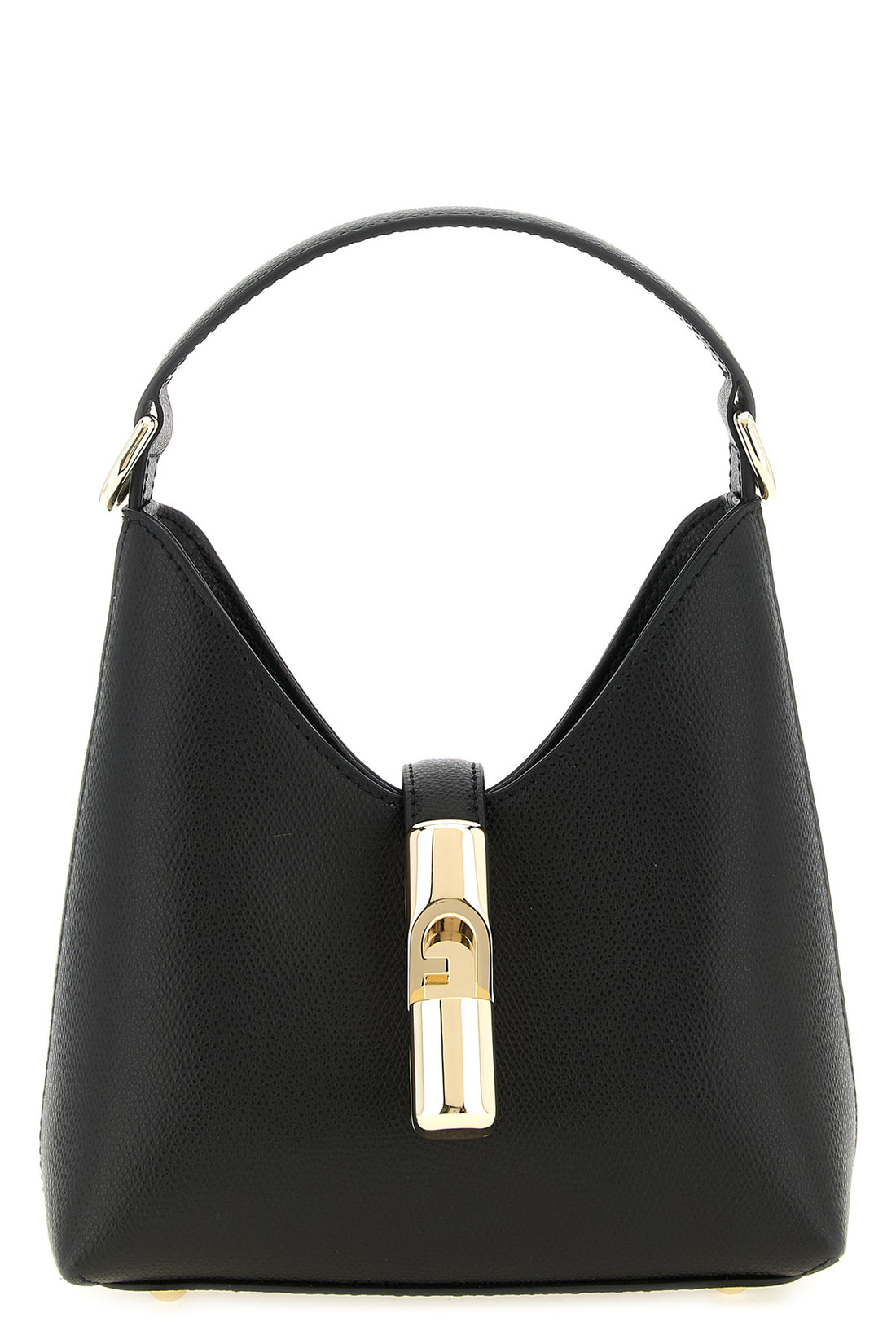 FURLA OS the furla iride mini handbag is made of textured black calf leather